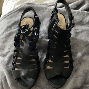 Strapped sandal heels